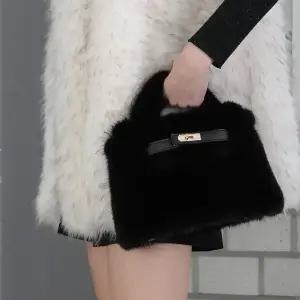 63블랙벨라천연밍크토트백