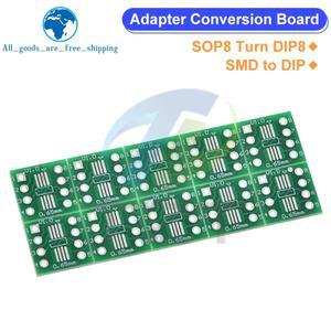 TZT 10/30PCS SOP8 DIP8 SMD를 어댑터 소켓으로 전환 SOP8/TSSOP8/SOIC8/SSOP8 보드-DIP 변환기 플레이트 0