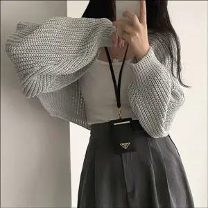 여자 벌룬소매 니트 볼레로 가디건 크롭 아우터 간절기 3색 (KYR-WFK...