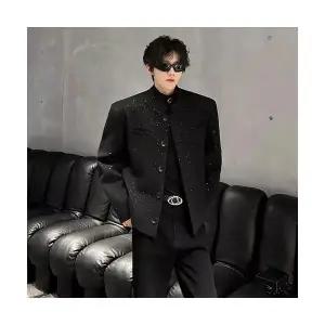 남성패션 정장 자켓 안개꽃 어깨 패드 코트 가을 겨울 행정 쇼트 모직 DL4