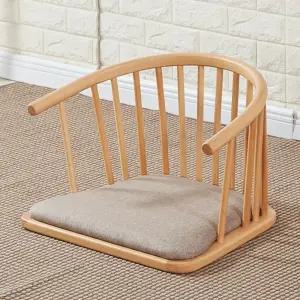 원목 등받이 바닥 좌식의자 원목색 체어 좌식체어 빈티지 식 고정방석 다도