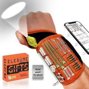 나사를 고정할 수 있는 손전등과 자석 페달이 마그네틱 손목밴드 도구 벨트 못 드릴 비트 아버지를 위한