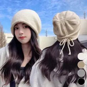 간절기 롤업 스트랩조절 환우비니 심플 니트비니 모자