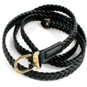 여성 꽈배기 가죽벨트 블랙 꼬임 주니어 미들