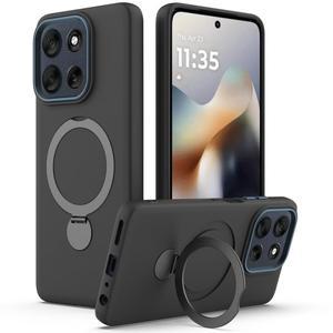 [호환품]모토로라 엣지 60 프로 퓨전 50 네오 G96 G86용 단색 무지 액상 실리콘 폰 케이스 브래킷 마그네틱