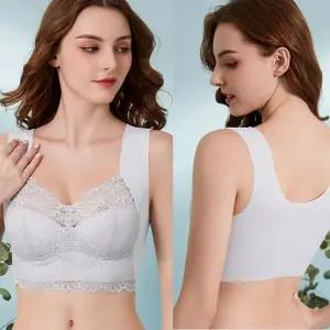 레이스 심리스 브라 노와이어 무봉제 수면 이너웨어 스포츠브라