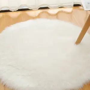 호주산 천연 양털 화이트 커버 시트 차량용 소파 겨울 방석 40cm