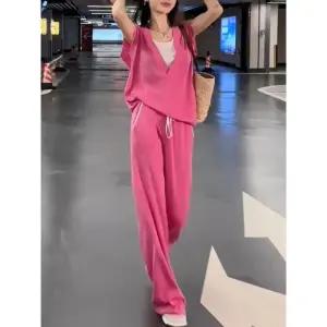 민소매탑 와이드레그 세트 레그 민소매