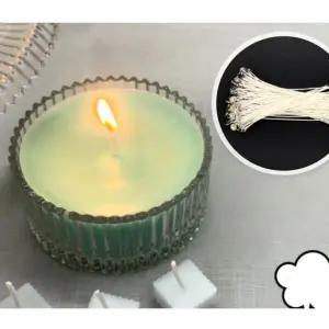 [하프클럽/]100개 20cm 양초 심지 DIY 셀프 캔들 향 초 만들기 심지 고정 탭 실