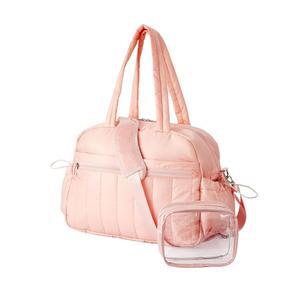 [미국배송] 젖은 주머니를 가진 여성을 위한 짐 가방 클리어 메이크업 가방이 있는 여행용 더플 휴대용 위켄더 오버나이트 정리함 요가 및 스포츠용 방수 기능 핑크