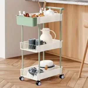주방트롤리 식당3단트롤리 거실 다용도3단수납카트 주방 설거지 소 (WFKBJ19)