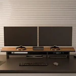 [리센트] 듀얼라인 모니터 받침대 1200 선반형