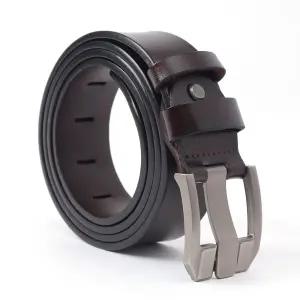 이시아르 브라운 핀버크르 캐주얼 소가죽 벨트 120cm 정장벨트 남성벨트