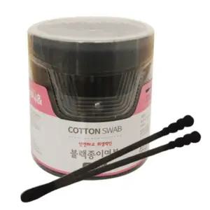 면봉 200P 블랙 종이면봉 스크류타입 위생면봉 화장면봉 아기면봉 순면면봉