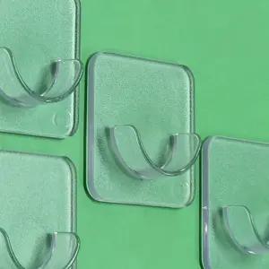 접착 커튼봉 후크 걸이 투명 브라켓 접착식 무타공 커튼걸이 수건걸이