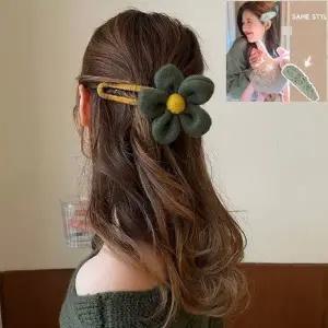 [콩심팥심]수제 큰꽃 집게삔 빅플라워 꽃핀 양털핀포함