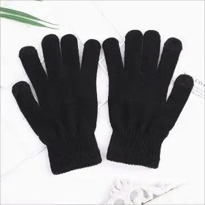 [하프클럽/]남녀공용 겨울 터치가능 베이직 니트 장갑 데일리