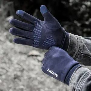 ( )남성 겨울 스마트 터치 벨벳 기모 방한 장갑 네이비