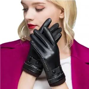 (품번 품번/LD-1124 여자똑딱가죽장갑)똑딱이 데일리 여성용 시크한 겨울 방한용품 한겨울 강추위 안감 퍼