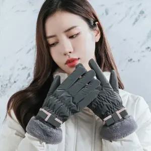 리본 포인트 패딩 스마트폰터치장갑 패딩장갑 방한장갑 털장갑 겨울장갑 스마트폰장갑 손가락장갑 보온장갑