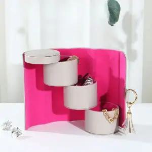 [하프클럽/]액세서리 보관용 수납함 3단 귀걸이 반지 목걸이 정리 박스