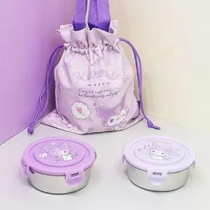 쿠로미 원형스텐 2단 도시락조리개세트 WCC664F