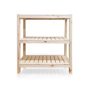 [하프클럽/]3단원목선반 파인 3단선반800 우드렉 모듈선반 원목 DIY 정리선반