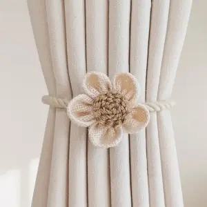 리넨 플라워 악세사리 자석커튼끈 고정끈 스트랩 홀더 커튼자석줄 플라워