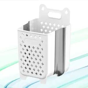 벽걸이 빨래바구니 접이식 플라스틱 대용량 세탁통 (WFKBLRV)