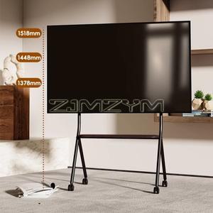 바퀴가있는 TV 플로어 스탠드베이스 32-75 인치 거실 범용 브래킷 이동식 스테인레스 스틸 트롤리