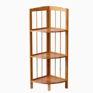 3단주방코너선반 대나무재질 주방수납 대나무코너선반 활용 3단 (WFKBY28)