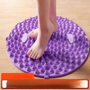 원형 지압 발바닥 다리안마기 조약돌매트 온열 나무 마사지 혈자리 발바닥지압판 웰빙 시냇물