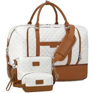 [미국배송] 위켄더 백 여성용 대형 여행용 더플 신발 수납공간과 세면도구 가방이 포함된 오버나이트 백 휴대하기