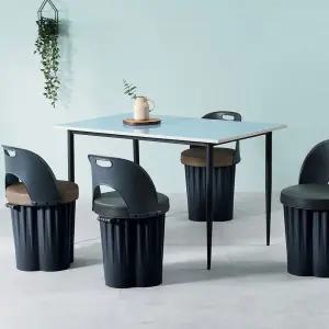 클로버 등받이 수납 의자 식당 사무실 식당의자 의자 사무실의자 수납의자