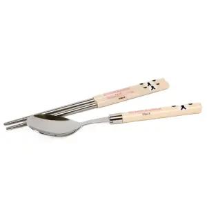 신혼 여자 예쁜 캐릭터 숟가락+젓가락 리락쿠마 슬림 수저세트 핑크 유치원 위생