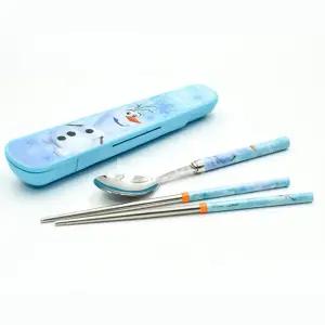 겨울왕국 울라프 스텐 숟가락세트 진공 수저+젓가락+케이스세트 어린이날 유아용품