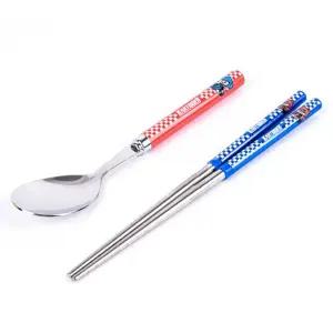 초등 남아 예쁜 스텐 진공 카트라이터 수저+젓가락 어린이집선물 유아스푼 아기포크