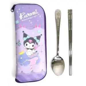어린이 숟가락+젓가락+케이스 산리오 쿠로미 올스텐 수저세트 휴대편한 유치원 위생