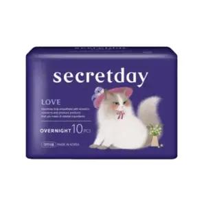 [시크릿데이] 시크릿데이 러브 날개형 생리대 오버나이트 10P