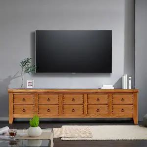 우리목 장거실장 2단 210 원목 TV거실장 소나무가구