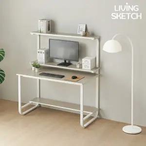 [리빙스케치] 국내제작 옥스퍼드 1200 높은 선반형 2단 B타입 책상[착불]E0등급 컴퓨터 학생용