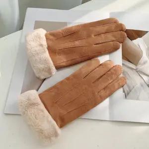 [하프클럽/]여성 겨울장갑 스웨이드 스마트폰터치 기모 털장갑 방한