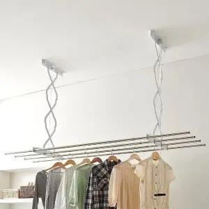 다용도실길이조절빨래봉 국산 스테인레스 걸이봉 튼튼한 대형건조대 3단