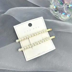 일자 머리핀 진주 2개세트 곡선 헤어핀 여성 헤어소품