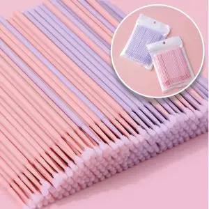 미세 메이크업 면봉 마이크로브러쉬 100개 색상랜덤 브러시 마이크로면봉