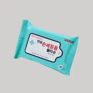 물티슈 안심 손세정용 20매 휴대용 75g 손세정 물티슈 일회용물티슈
