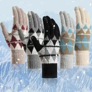 5컬러 여자장갑 데일리 겨울 패턴 스마트터치 기모털장갑
