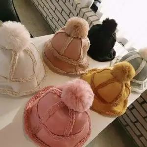 겨울모자 탕 털 벙거지 모자 겨울 벙거지 모자 여성 방한 털 겨울