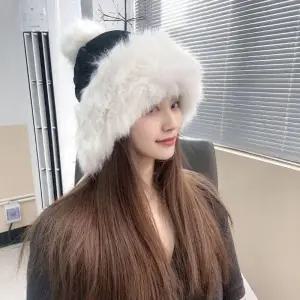 ( )따듯한 방울 모자 블랙 겨울방한모자 겨울모자 군밤모자 털모자 여자 방한모자