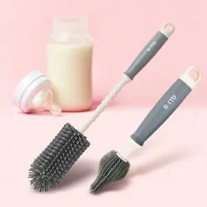 납작모젖병솔세트 실리콘세척솔 젓병솔 젖꼭지솔 병 컵 닦는솔